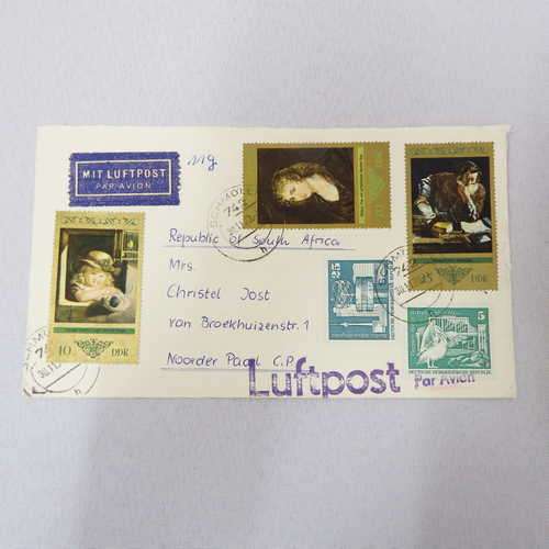 Other South African Airmail Cover From Schmolln DDR To Paarl South 